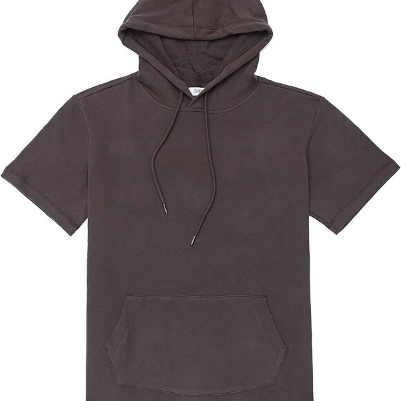 X-Large Brown Short Sleeve Hoodie for Men - Soft, Comfortable & Versatile Design - Picture 1 of 6
